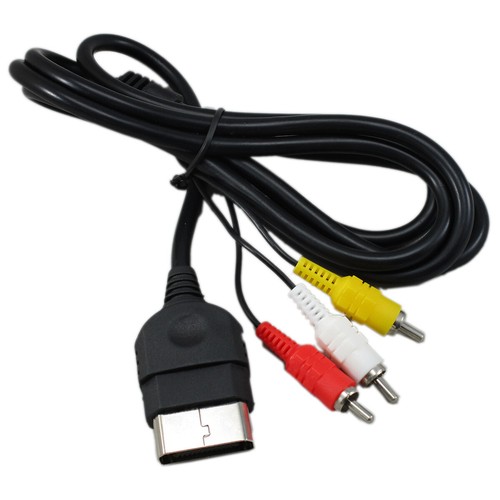 AV CABLE + POWER LEAD for Classic Console Original Xbox Composite Audio Video - Picture 2 of 5