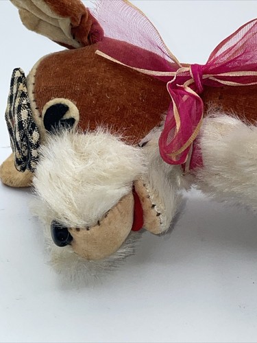 Vintage Standing DOG PLUSH Toy 50s JAPAN Plaid Tam Smiling - Picture 13 of 15