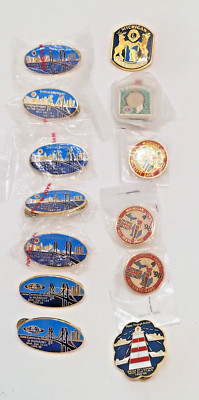 Michigan Lions Club Pins Lot of 13 Detroit All State Band Ships Wyandotte    C6A