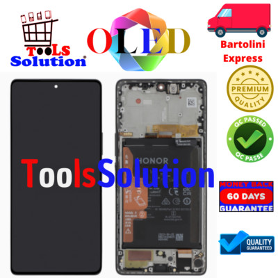Display Original Honor Magic 5 Lite 5G Oled Service Pack Batterie + Frame Black