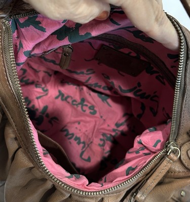 Juicy Couture Vintage Y2K Large Brown Leather Hobo Shoulder