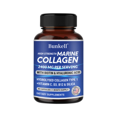 Collagen 2400mg w/Hyaluronic Acid, Biotin, Bone Joint, Wrinkles, Fat Burning