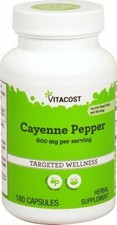 Vitacost Cayenne Pepper - 600 mg per serving - 180 Caps - 10/26