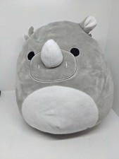 Squishmallow 8 Irving The Rhino Rhinoceros Gray White Plush Stuffed Animals Jul