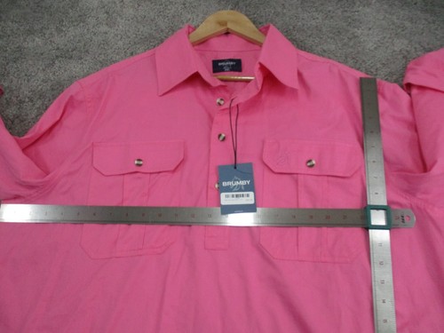 Brumby Shirt/Blouse 2XL Long Sleeve Collared 1/2 Button Up Pink Western New - Bild 6 von 13
