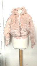Victoria's Secret, Size Xs, Pink Faux Fur Hooded Bomber Short Jacket, Rrp £145