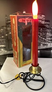 Vintage 1950s Paramount Electric Lites Rare Red Candle Light In Box