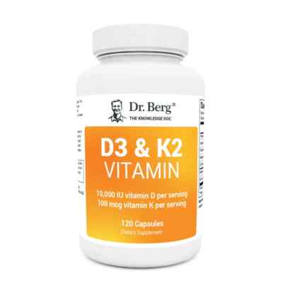 Dr. Berg's D3 & K2 Vitamin - 10,000 IU - 120 Cap