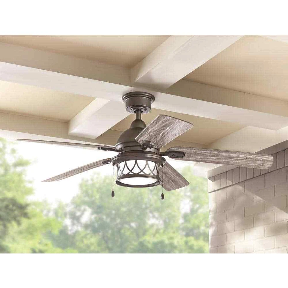 HDC Artshire 52 in LED Indoor/Outdoor Natural Iron Ceiling Fan Light Kit - Image 2 of 4