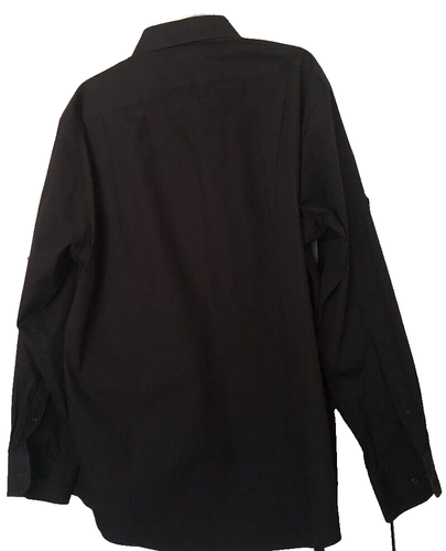 Croft and Barrow long sleeve black cotton poly XL 17.5 x 34/35" men dress shirt - Picture 2 of 3