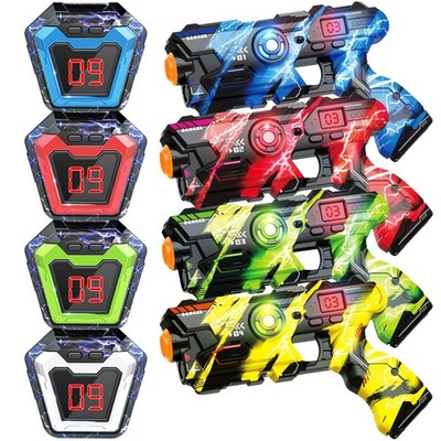 OSALON Laser Tag Guns Set of 4 with Digital LED Medium, Red Blue Green Yellow 