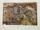 M.B.Brown-“Fossil Fish” Limited Edition 1/4, Signed Etching-Framed-Paleontology