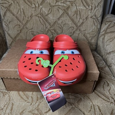 Disney Pixar Lightning McQueen Light Up Crocs Size Men's 8 BRAND NEW 205759-610