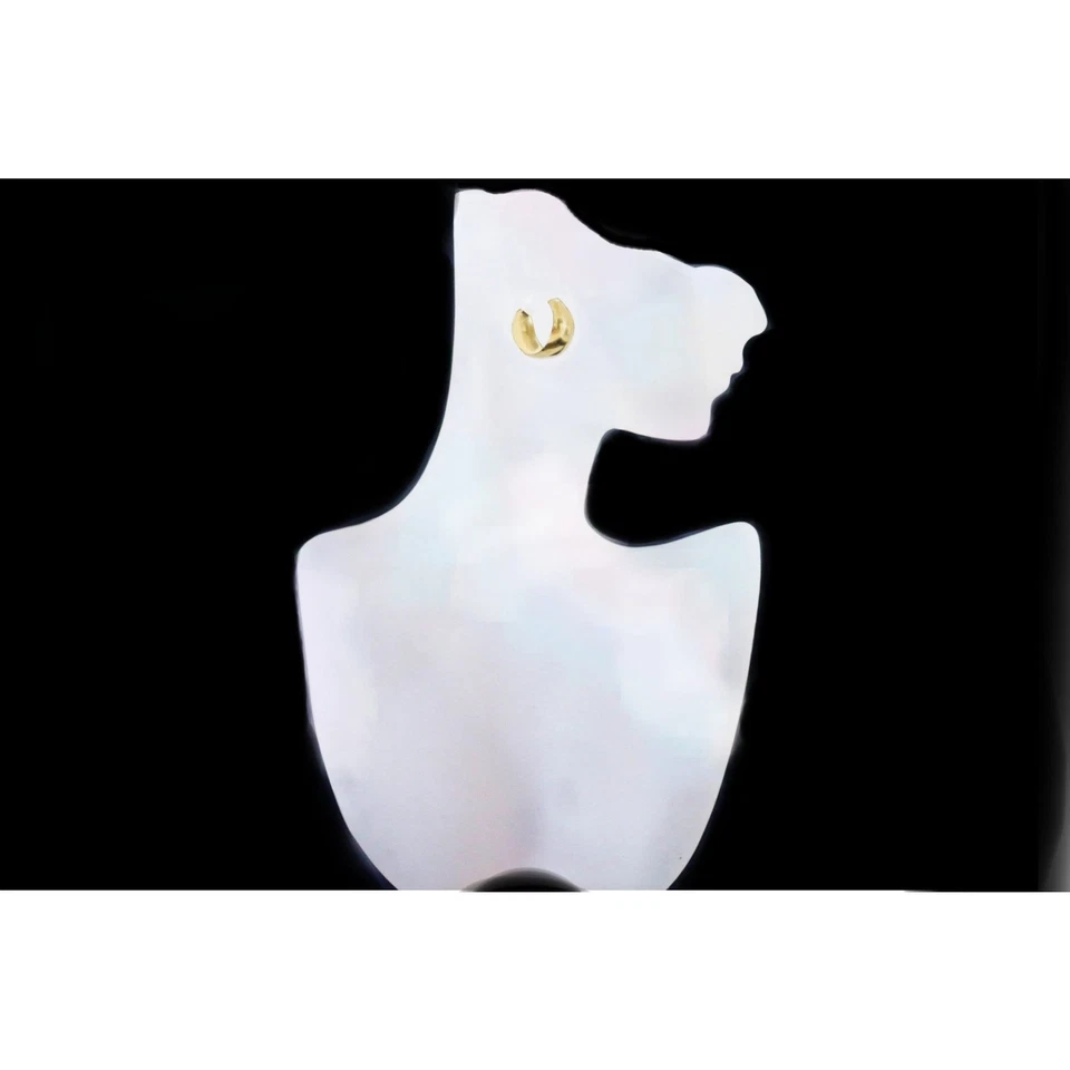 Pequeños pendientes de aro Huggie media pulgada de altura genuinos 14K 1/20 rellenos de oro Foto 3 de 4