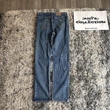 Vintage 90  s Guess Blue Denim Straight Jeans Embroidered Y2K Men  s Size 34x33