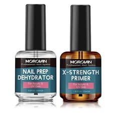 Morovan Nail Prep Dehydrate and Primer X-strength, No Burn Non Acid Nail... 