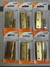 6-pack 2/PC (12 hinges) National Hardware N146-852 Cabinet Door 3" Solid Brass