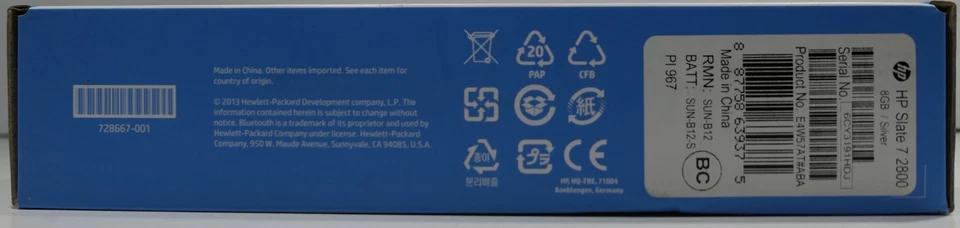 SEALED - HP Slate 7 7 2800 8GB, Wi-Fi, 7in - Silver - NEW - Image 2 of 4