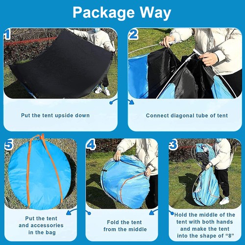 2-3 Man Automatic Instant Double Layer Pop Up Camping Hiking Tent Waterproof NEW - Picture 10 of 17