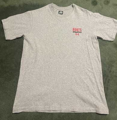 Roots Athletics Tshirt Sz Medium  Gray Solid Whistler Canada Embroidered