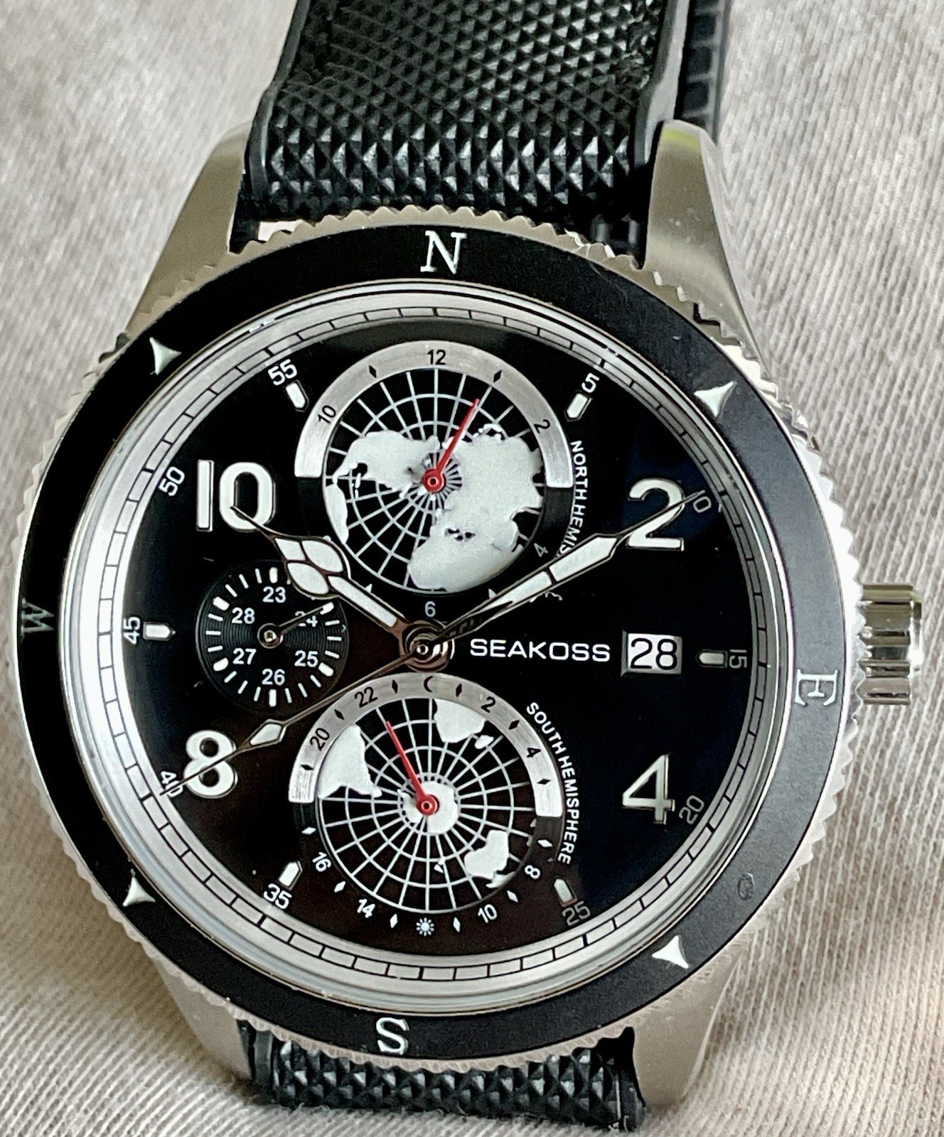 Multifunction Seakoss Automatic Hemisphere Watch … - image 5