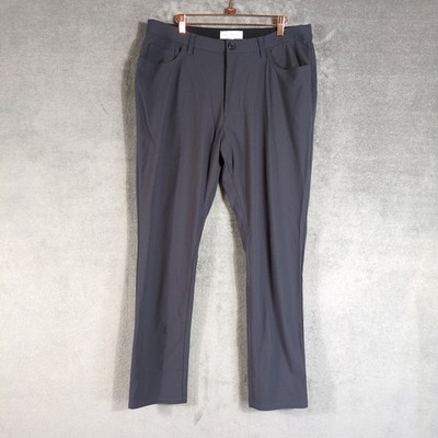 Mott & Bow Troy 5-Pocket Travel Pants Granite Gray Mens 35x32 Polyester Techwear