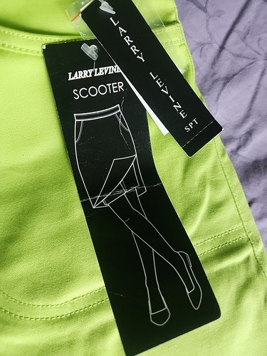 Larry Levine Golf Skirt Skort Size 14 Lime Green Stretch Cotton Blend New - Picture 3 of 5