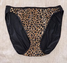 Vanity Fair Y2K Vintage 7 L Hi-Cut Animal Print Nylon Bikini Underwear Panty