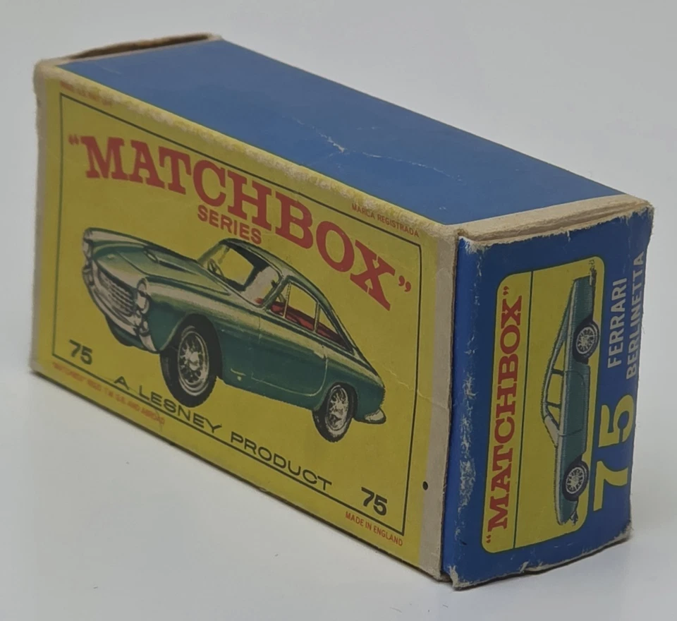 1960s Vintage Boxed Matchbox Series Lesney No75 Ferrari Berlinetta Green Amazing - Image 3 of 4