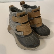 Sorel Little Kids 9 Boots Out N About Grey Brown Waterproof Ankle Winter Toddler