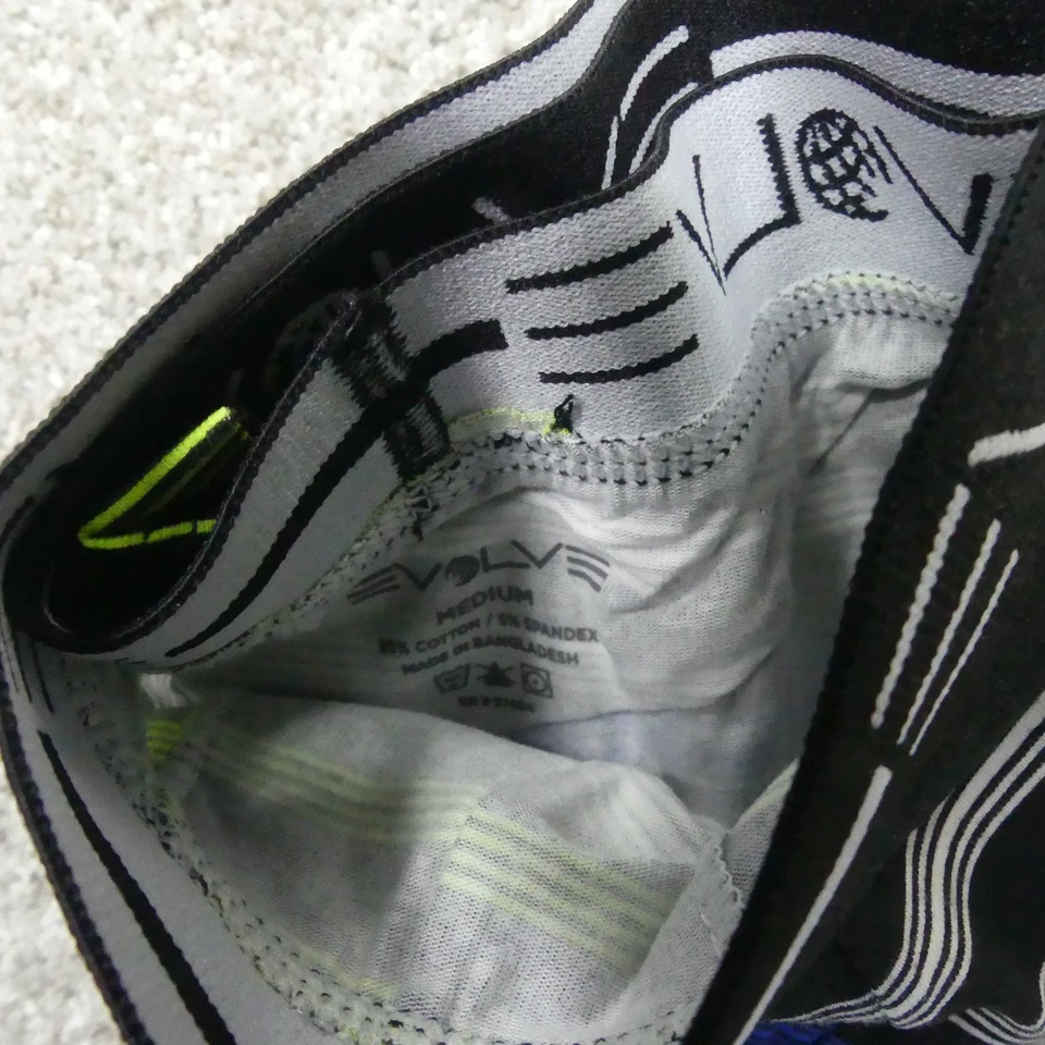 Ropa interior Evolve para hombre mediana negra verde lima baúl algodón elástico 2 pares Foto 4 de 4