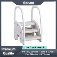 Kids Safety Step Stool with Handles - 3 Steps, Non-Slip Base, Lightweight & Dura