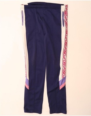 Asics Mens Graphic Tracksuit Trousers IT 52 Large Navy Blue Colourblock CI08