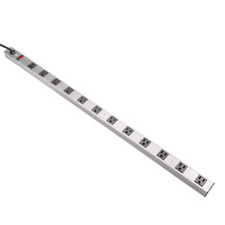 12-Outlet Aluminum Power Strip with 3 Ft. Power Cord