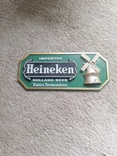 Heineken Vintage Beer Sign, 12 inches long x 5.25 inches, top to bottom.
