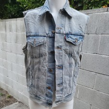 Levis Medium Men Wash Trucker Vest Denim Nwt vintage d
