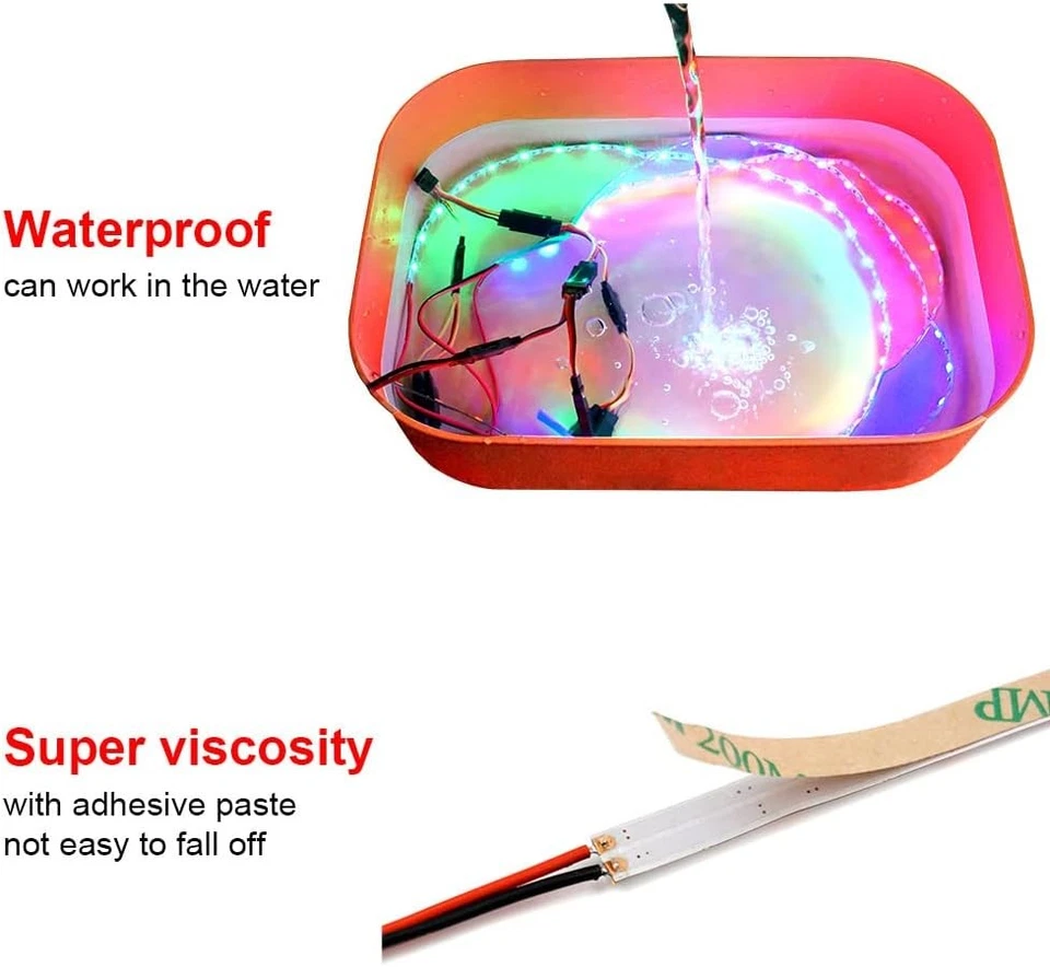 LED Light Strip for RC Fixed Wing Airplane Flying Plane AR White - Image 3 of 4