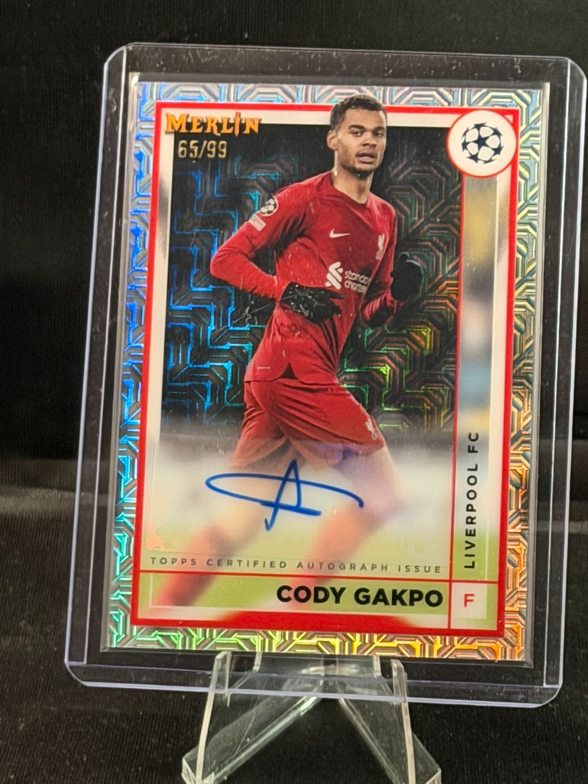 2022-23 Topps Merlin Chrome Auto Cody Gakpo Liverpool /99