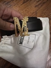 Moschino Couture Black Leather Belt