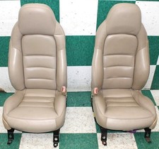 Wear 06 C6 Vette Cashmere Tan Leather Dual Power Bucket Seats Pair Oem Oe