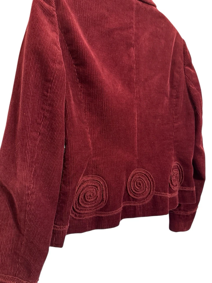 Marks & Spencer A Line Maxi Falda 10R Blazer Talla 12 Pana Borgoña Conjunto Retro Foto 4 de 4