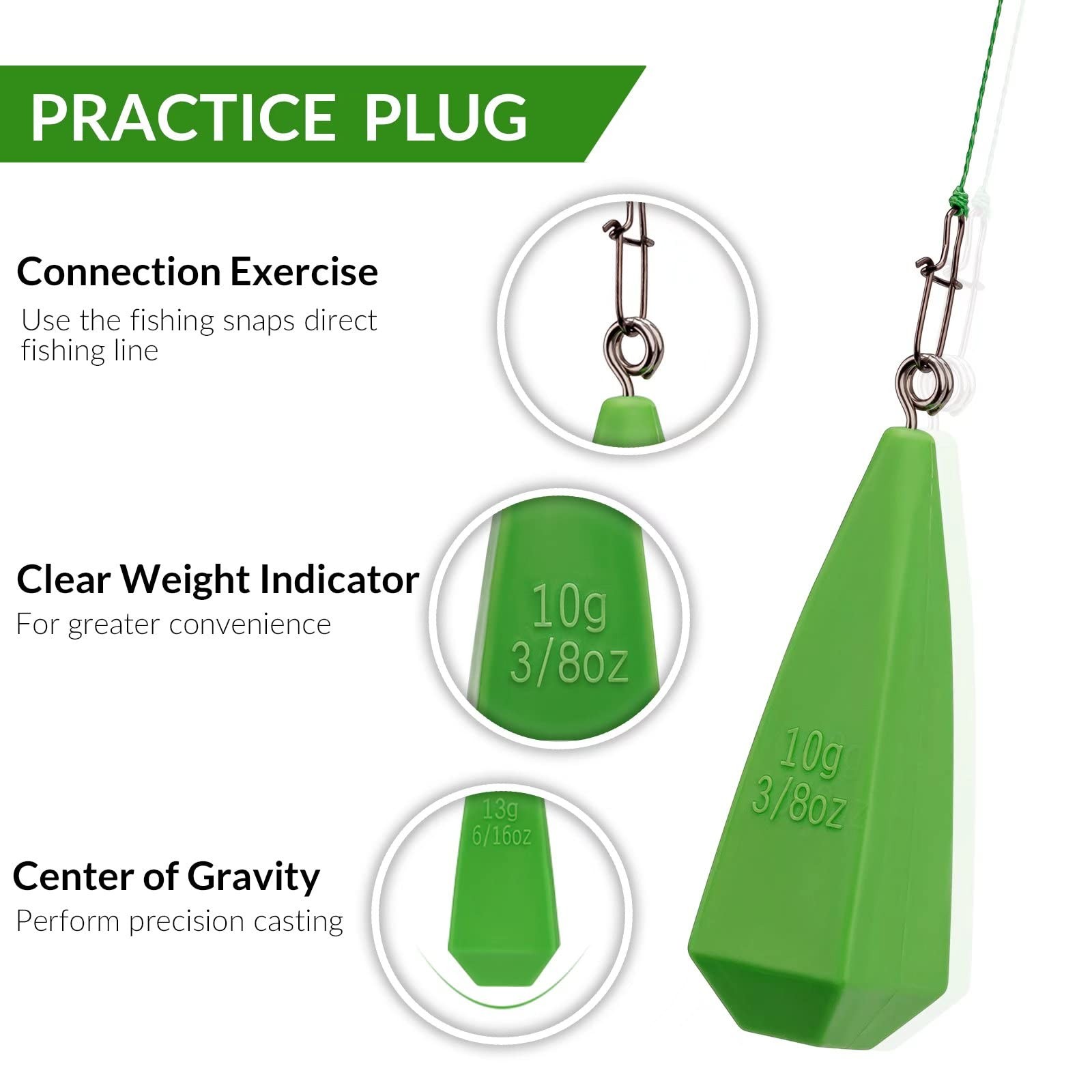 Fishing Practice Plugs for Kids  Weight Casting Skills, 7 Sizes Available - Image 2