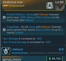 Borderlands 4 Vindictive Icon Maliwan Enhancement Gun Crit/Gun DMG PS5/Xbox/ PC