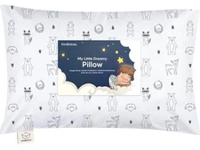 Toddler Pillow with Pillowcase - 13x18 My Little Dreamy Kids Travel Bed Pillows 