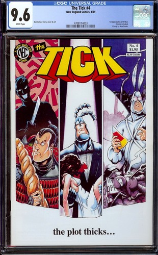 The Tick #4...CGC 9.6 NM+...1989 New England Comics...First appearance of Arthur