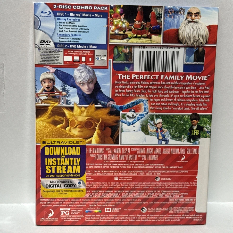 Rise of the Guardians (Blu-ray/DVD, 2013) - Open Item - Image 4 of 4