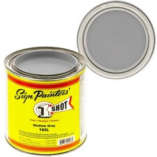 1 Shot Lettering Enamel Medium Gray   4oz Pinstriping Paint