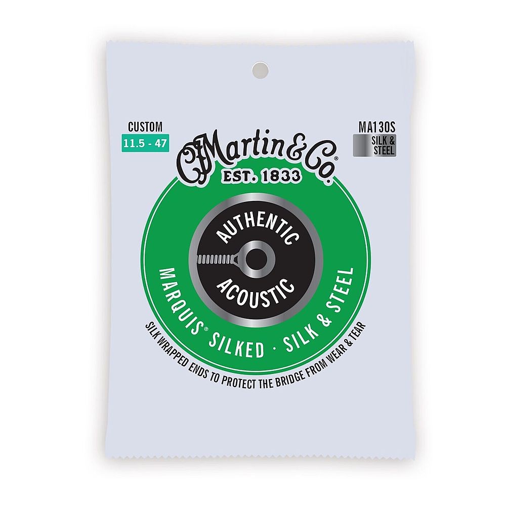 Martin Authentic Acoustic Marquis Silked Silk & Steel Guitar Strings (.011 - .0…