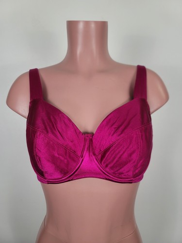 VTG Fredericks Of Hollywood Liquid Satin Bra 34DD  Underwire Padded Pinup Pink
