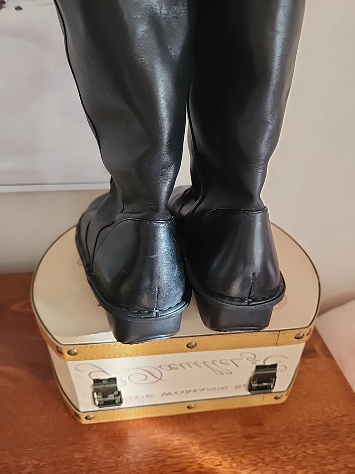 ALEGRIA | SIZE 38 |Black Leather Mid Calf Boots Shearling Inner Faux Fur Lined  - image 4 of 4